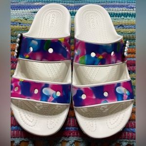 Gently used like new croc slides wore less than 3x size 8